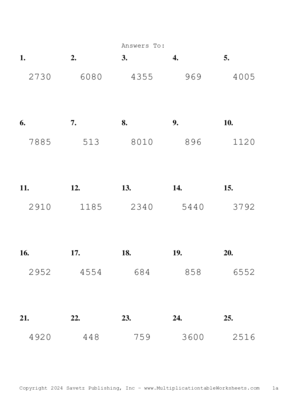 Double Digits Problem Set AW Answers