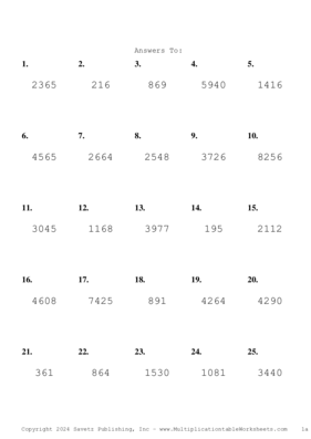 Double Digits Problem Set AX Answers