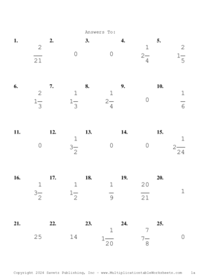 Single Digit Fraction Problem Set BH Answers