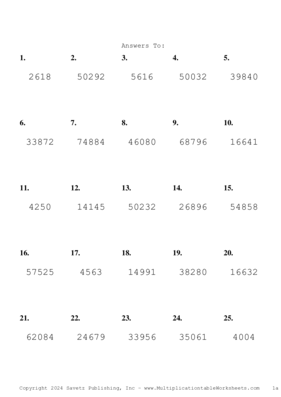 Three by Two Digit Problem Set AY Answers