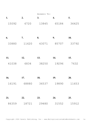 Three by Two Digit Problem Set BA Answers