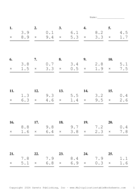 One Decimal Problem Set AW Report Template