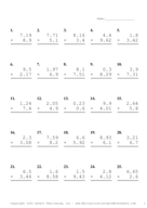 Two Decimal by One Decimal Problem Set AR Report Template