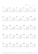 Two Decimal by One Decimal Problem Set AS Report Template