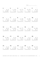 Two Decimal by One Decimal Problem Set AT Report Template