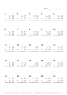 Two Decimal Problem Set AV Report Template