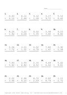 Two Decimal Problem Set AX Report Template