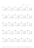 Two Decimal Problem Set AZ Report Template