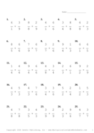 Single Digit Fraction Problem Set BF Report Template