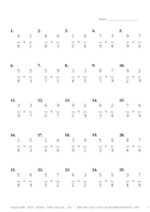 Single Digit Fraction Problem Set BG Report Template