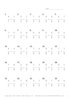 Single Digit Fraction Problem Set BH Report Template