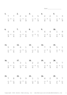 Single Digit Fraction Problem Set BJ Report Template