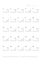 Three by One Digit Problem Set AU Report Template