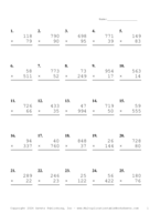 Three by Two Digit Problem Set AX Report Template