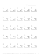 Three by Two Digit Problem Set AZ Report Template