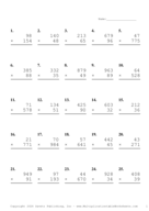 Three by Two Digit Problem Set BA Report Template